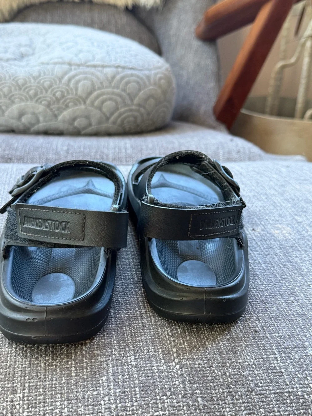 Kids Birkenstock Black Adjustable Sandals
